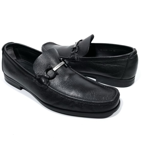 Salvatore Ferragamo Luxury Gancini Bit Black Leather Moccasins Loafers main image 4